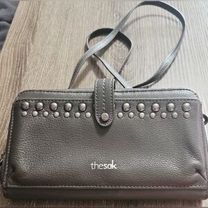 The Sak Gray Studded Crossbody Bag